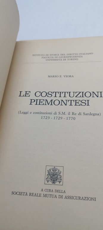 le costituzioni piemontesi mario e viora
