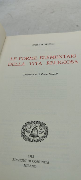 le forme elementari della vita religiosa