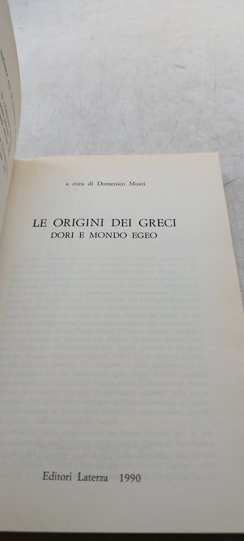 le origini del greci dori e mondo egeo laterza