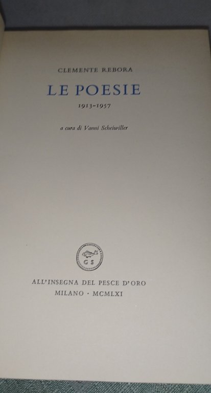 le poesie 1913-1957 clemente rebora all'isegna del pesce d'oro | Immagine Gallery 5
