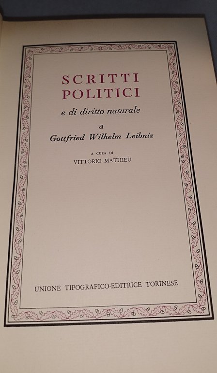 leibniz scritti politici e di diritto naturale classici utet | Immagine Gallery 5
