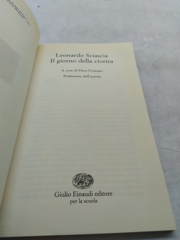 leonardo sciascia il giorno della civetta einaudi 2^edizione