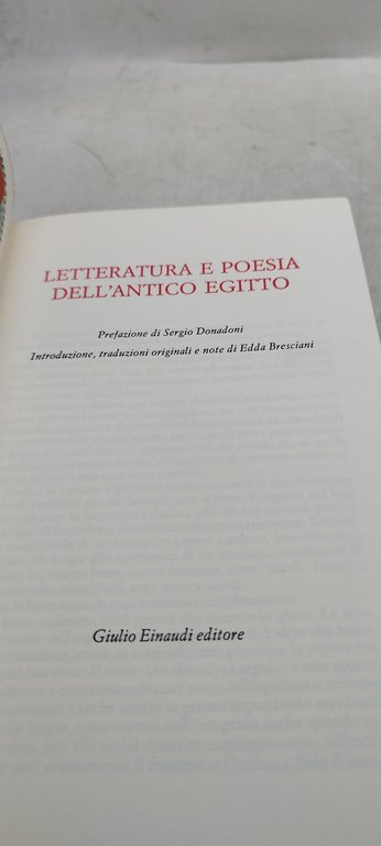 letteratura e poesia dell'antico egitto einaudi i millenni