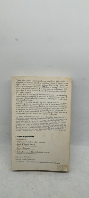 leweis l'allegoria d'amore saggio sulla tradizione medievale einaudi