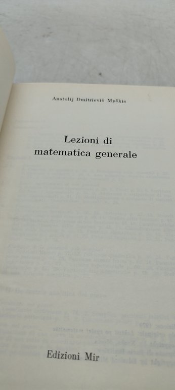 lezioni di matematica generale a myskis