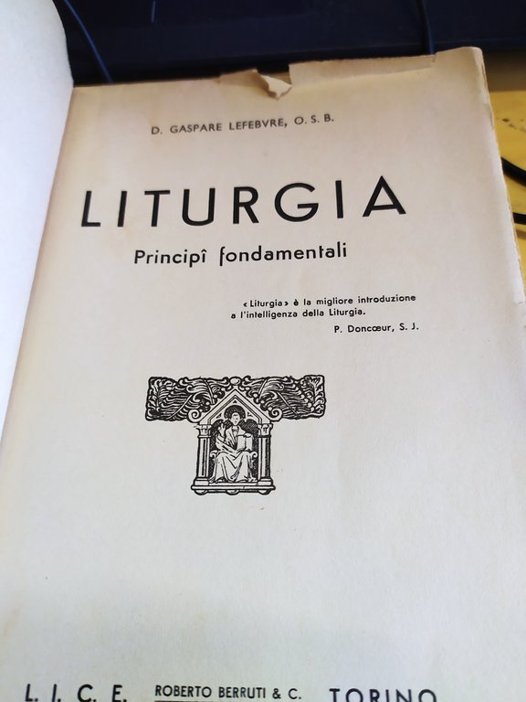 lituriga principi fondamentali l.i.c.e d gaspare lefebure o.s.b.