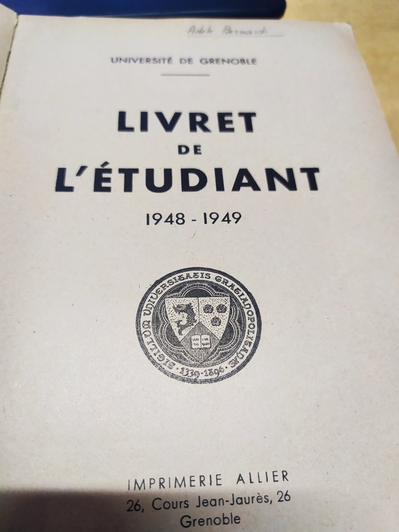 livret de l'etudiant 1948 -1949