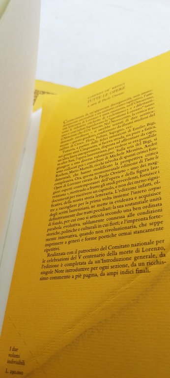 lorenzo de' medici tutte le opere 2 tomi salerno editrice