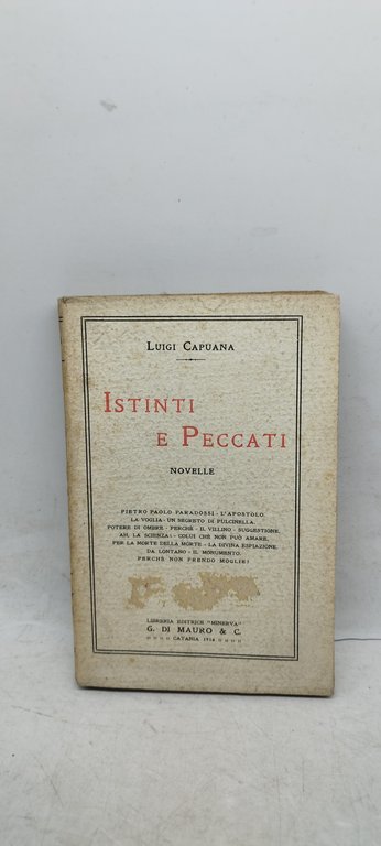 luigi capuana istinti e peccati novelle luigi capuana