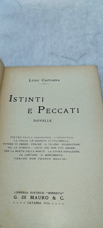 luigi capuana istinti e peccati novelle luigi capuana