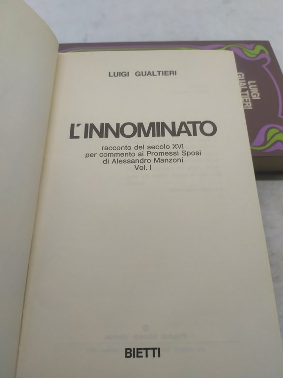 luigi gualtieri l'innominato 2 volumi biblioteca romantica bietti