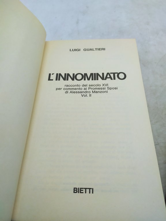 luigi gualtieri l'innominato 2 volumi biblioteca romantica bietti