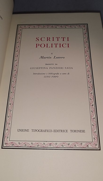 lutero classici utet scritti politici | Immagine Gallery 7