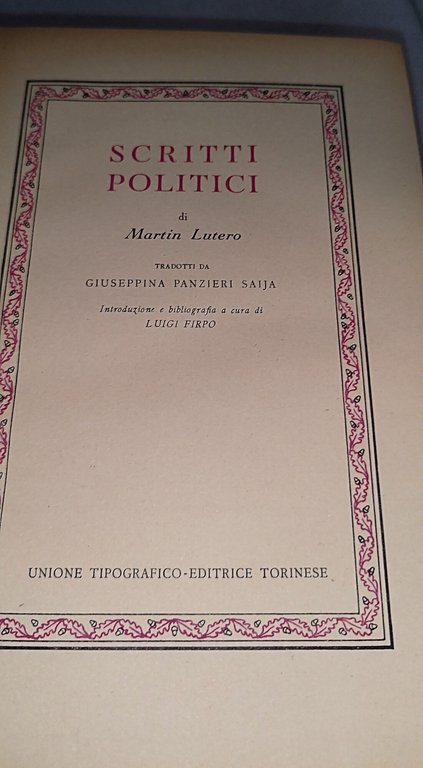 lutero scritti politici classici utet | Immagine Gallery 5