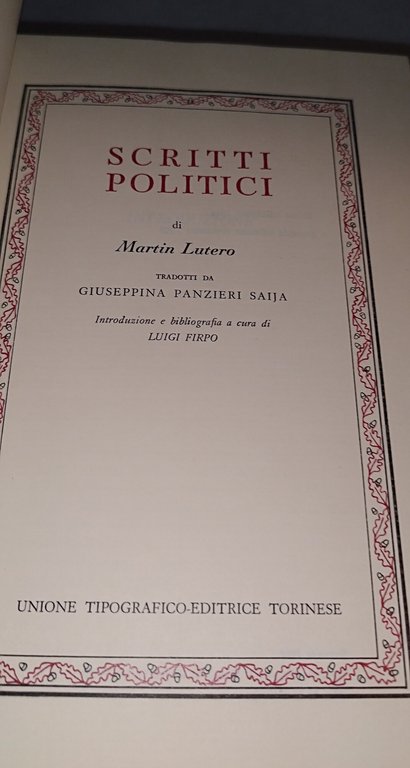 lutero scritti politici utet classici | Immagine Gallery 7
