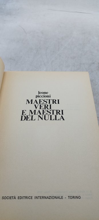 maestri veri e maestri del nulla