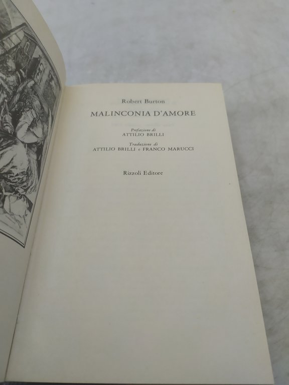 malinconia d'amore robert burton rizzoli il ramo d'oro
