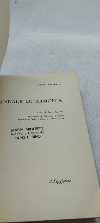 manuale di armonia arnold schonberg