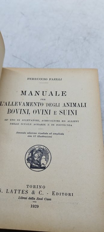 manuale per l'allevamento degli animali bovini ovini e suini