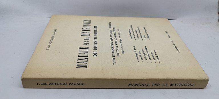 manuale per la matricola dei distretti militari