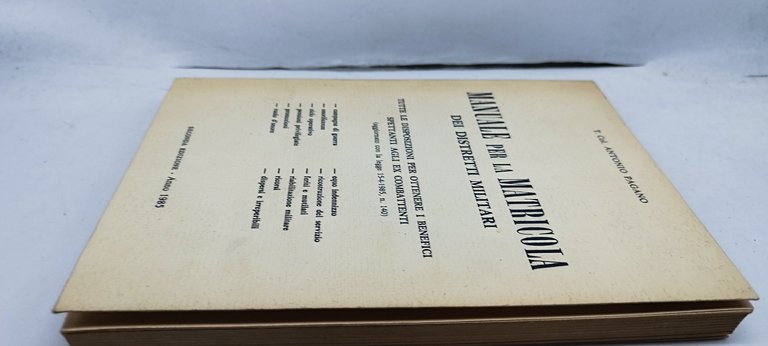 manuale per la matricola dei distretti militari