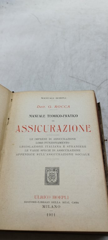 manuale teorico pratico di assicurazione hoepli