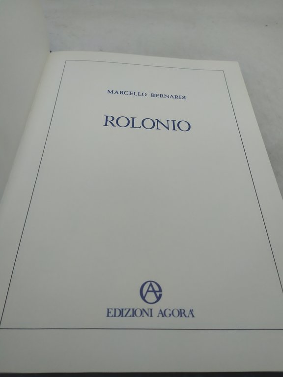 marcello bernardi rolonio edizioni agorà