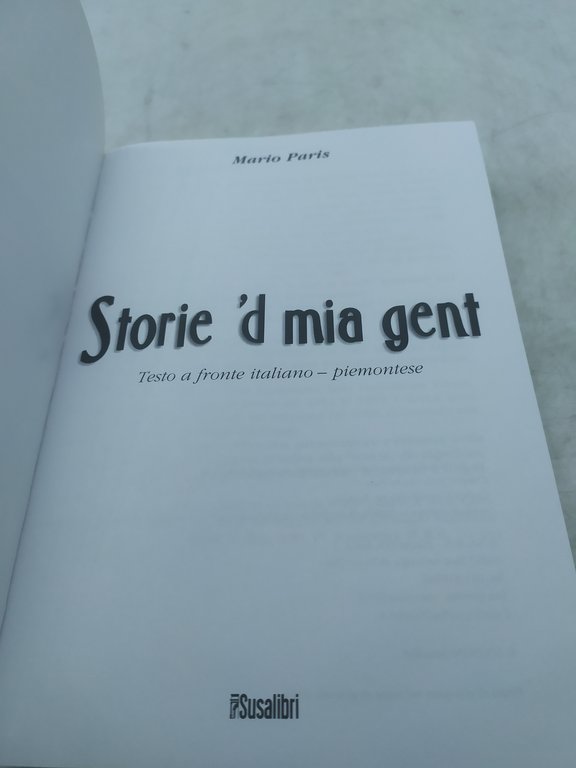 mario paris storie 'd mia gent testo a fronte italiano-piemontese