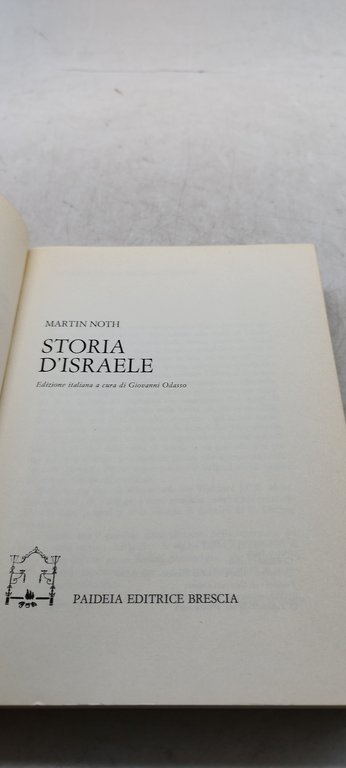 martin noth storia d'israele paideia editrice brescia