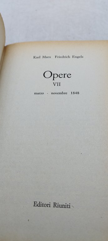 marx engels opere complete VII 1848 editori riuniti