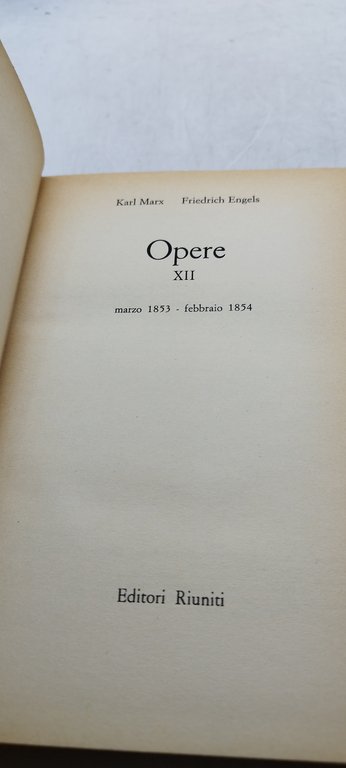 marx engels opere complete XII editori riuniti