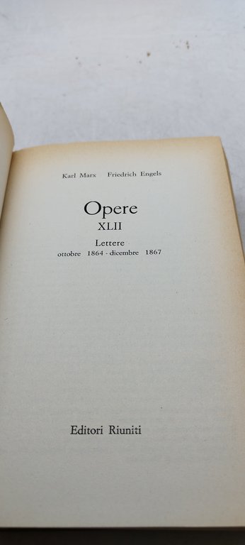 marx engels opere complete XLII 1864 1867 carteggio