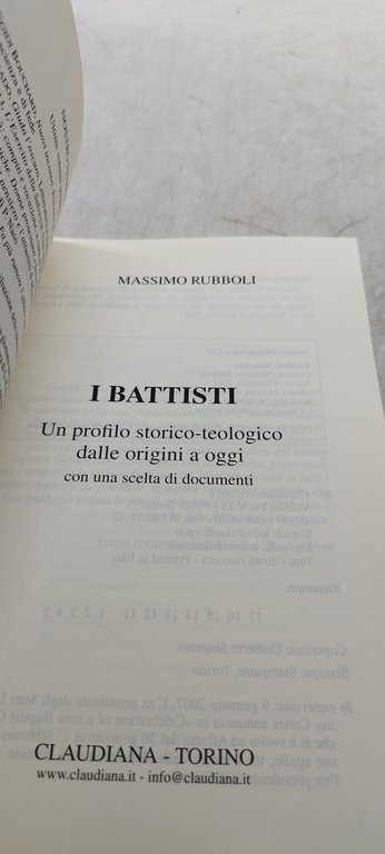 massimo rubboli i battissti un profilo storico teologico dalle orgini …