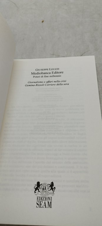Mediobanca editore. Poteri di fine millennio. Giornalismo e affari nella …