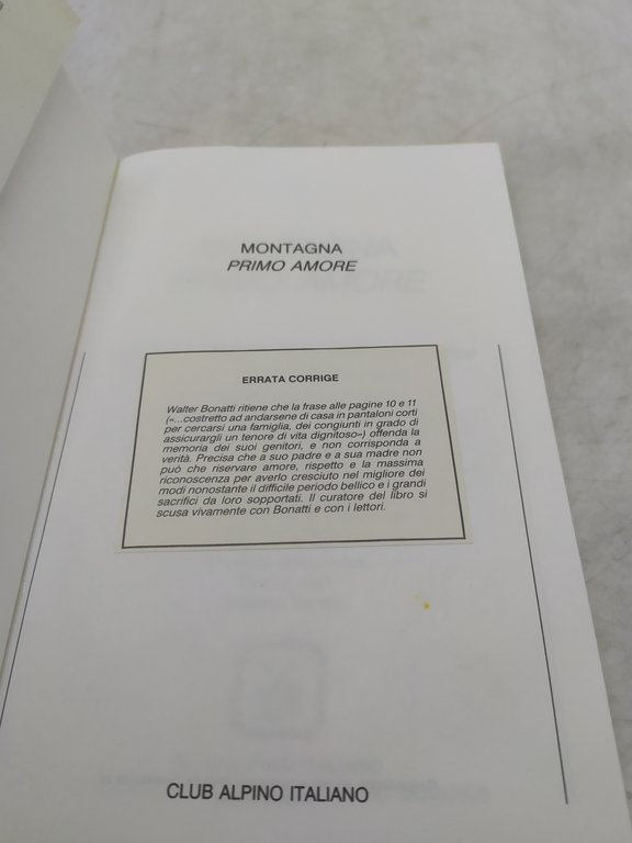 montagna primo amore club alpino italiano
