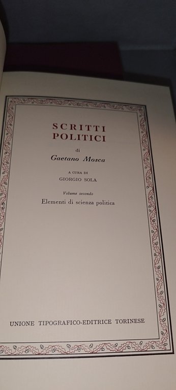 mosca scritti e politici classci utet 2 volumi | Immagine Gallery 6