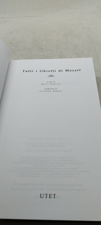 mozart tutti i libretti utet