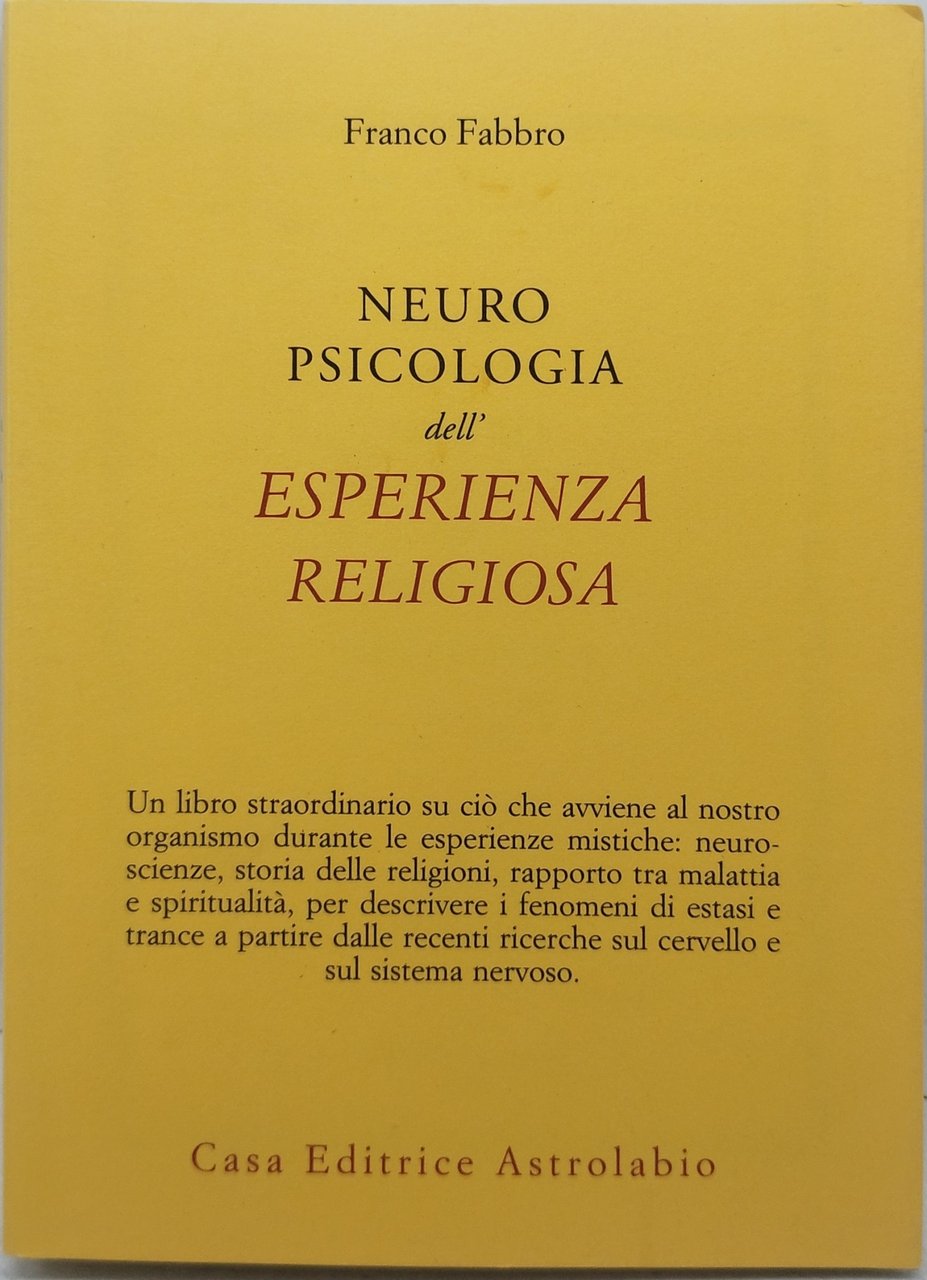 neuro psicologia dell'esperienza religiosa franco fabbro