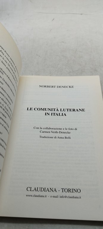 norbert denecke le comunità luterane in italia claudiana