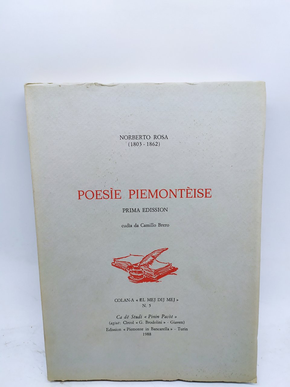 norberto rosa 1803-1862 poesie piemontèise prima edission