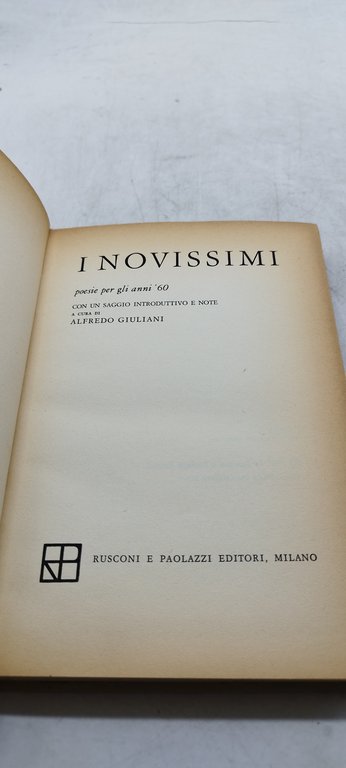 novissimi poesie per gli anni 60 a cura di alfredo …