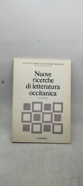 nuove ricerche di letteratura occitanica