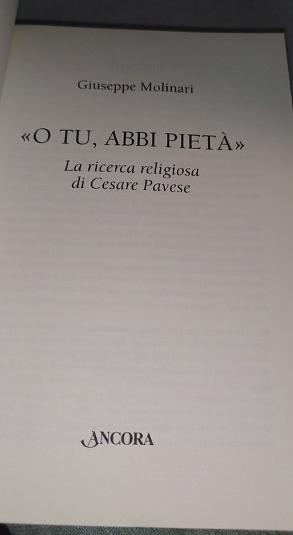 o tu abbi pietà la ricerca religiosa di cesare pavese … | Immagine Gallery 6