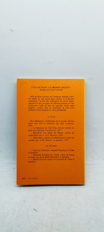 olivier lacombe indianitè etudes historiques et comparatives sur la pensee …