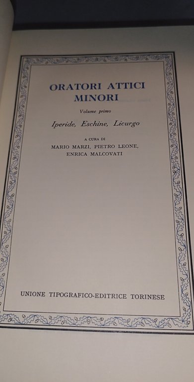 oratori attici minori volume primo classici utet | Immagine Gallery 7
