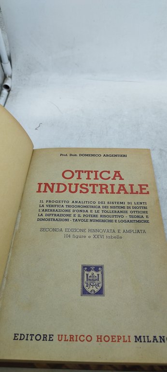 ottica industriale progetto analitico trigonometica dimostrazioni hoepli
