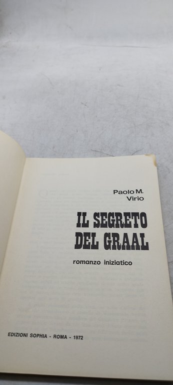 paolo m virio il segreto del graal romanzo iniziatico