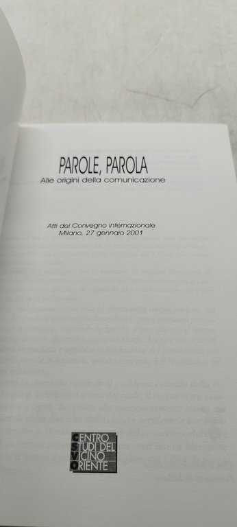 parole ,parola alle origini della comunicazione