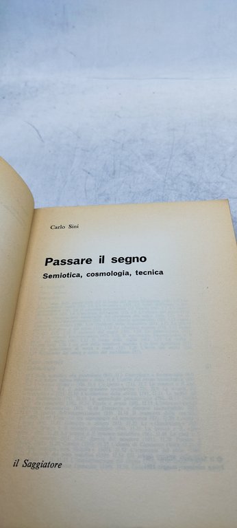 passare il segno semiotica cosmologia tecnica