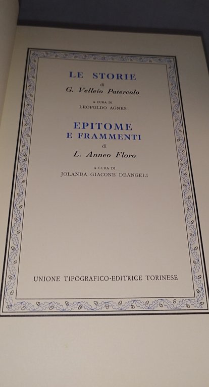 patercolo floro le storie epitome e frammenti classici utet | Immagine Gallery 7